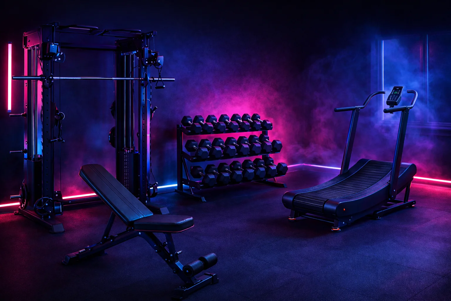 Fitness Equipment assembly service at night